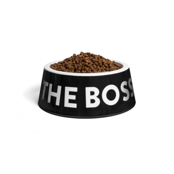 Zee.Dog Ciotola in Melammina "I'm The Boss" Nera per Cani - Panoramica