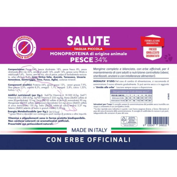 Vet Line Linea Salute Pesce Taglia Piccola per Cani Adulti VetLine - Caratteristiche