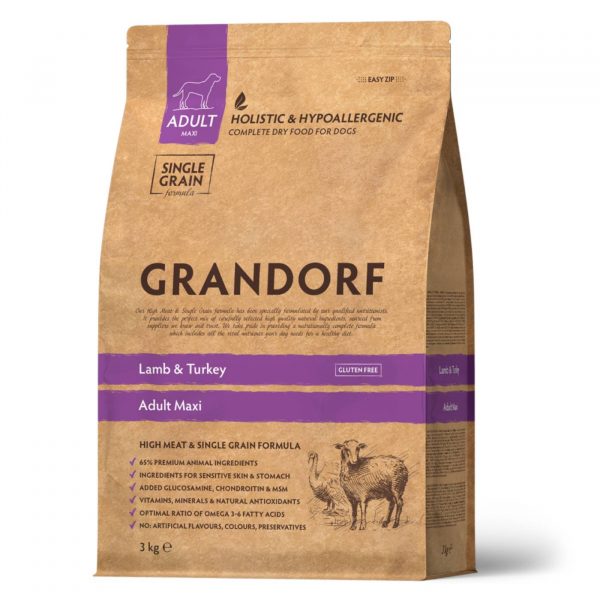 grandorf adult large breeds agnello e riso integrale per cani adulti grande taglia