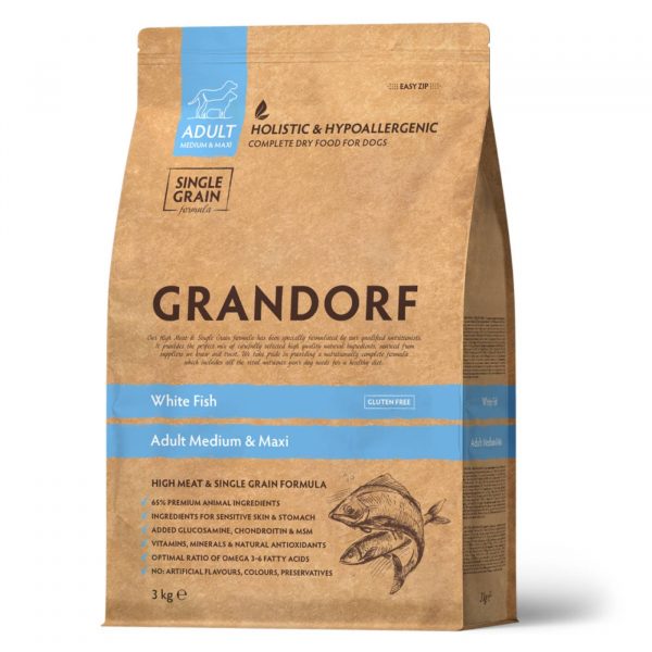 Grandorf Adult White Fish Pesce Bianco Medium & Maxi per Cani
