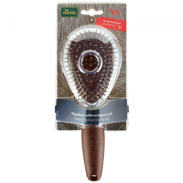Hunter Spazzola Spa Autopulente Large 22,5 cm per Cani - Confezione