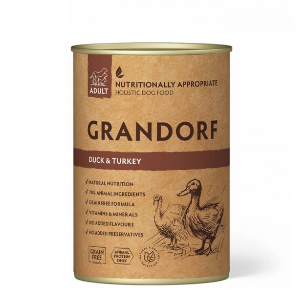Grandorf Adult Anatra e Tacchino Alimento Umido Completo per Cani Adulti 400g