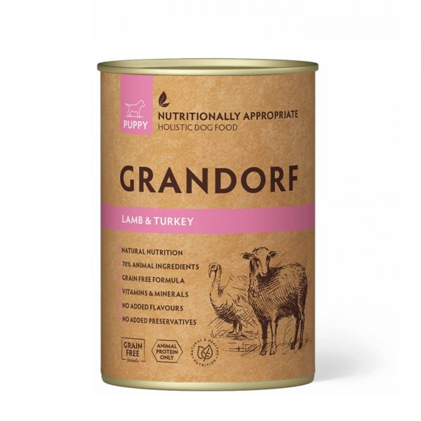 Grandorf Puppy Agnello e Tacchino Alimento Umido Completo per Cuccioli 400g