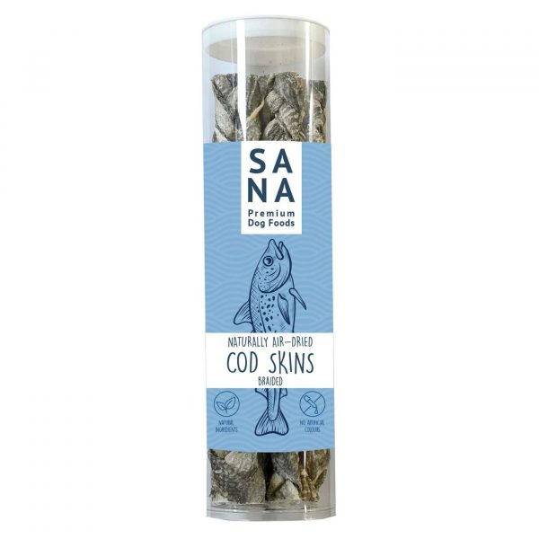 Sanadog Snack Bastoncini di Pelle di Merluzzo Intrecciata per Cani 150g