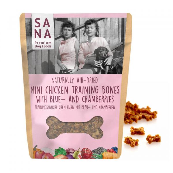 Sanadog Mini Training per Cani al Pollo Mirtilli e Mirtilli Rossi - Busta da 100g
