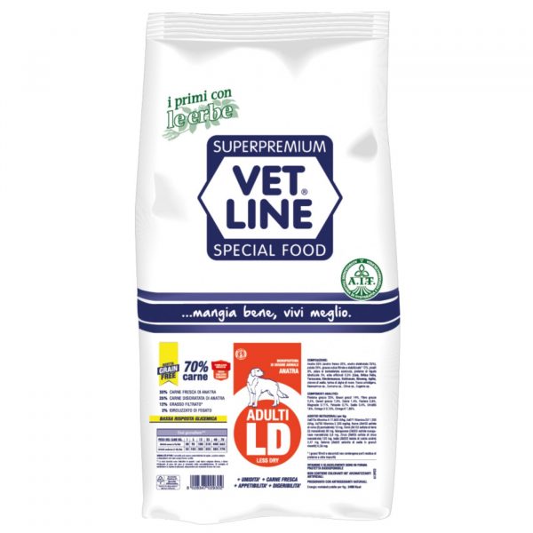 Vet Line Adulti LD Anatra Grain Free Monoproteico per Cani Adulti VetLine