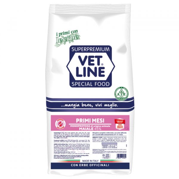 vet line primi mesi maiale per cuccioli monoproteico vetline