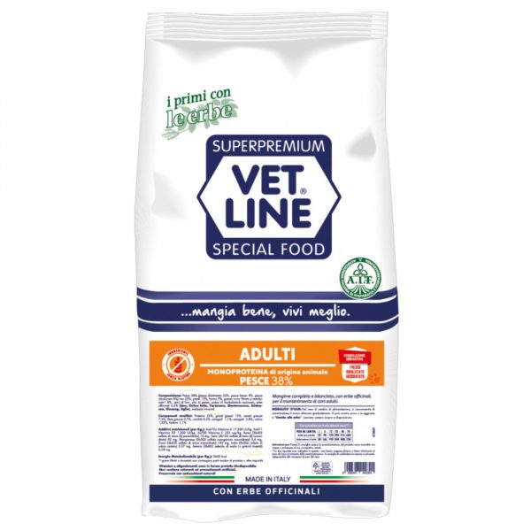 vet line pesce per cani adulti monoproteico vetline