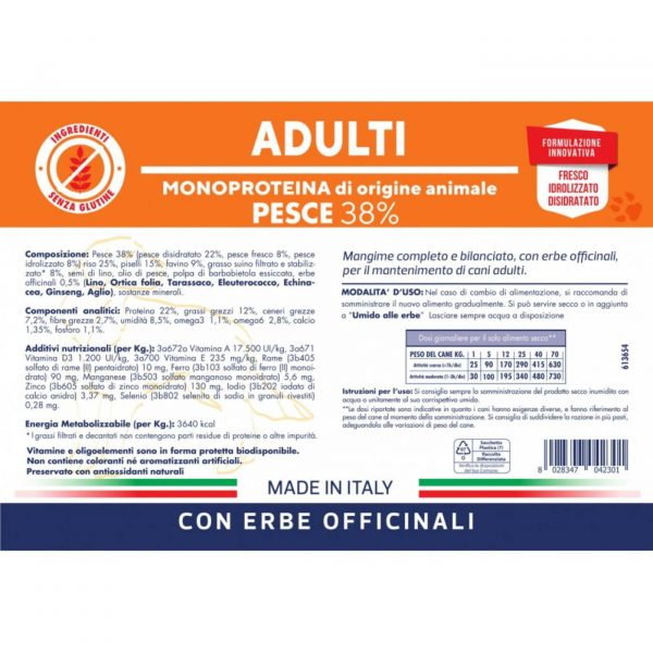 vet line pesce per cani adulti monoproteico vetline