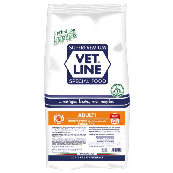 vet line pesce per cani adulti monoproteico vetline