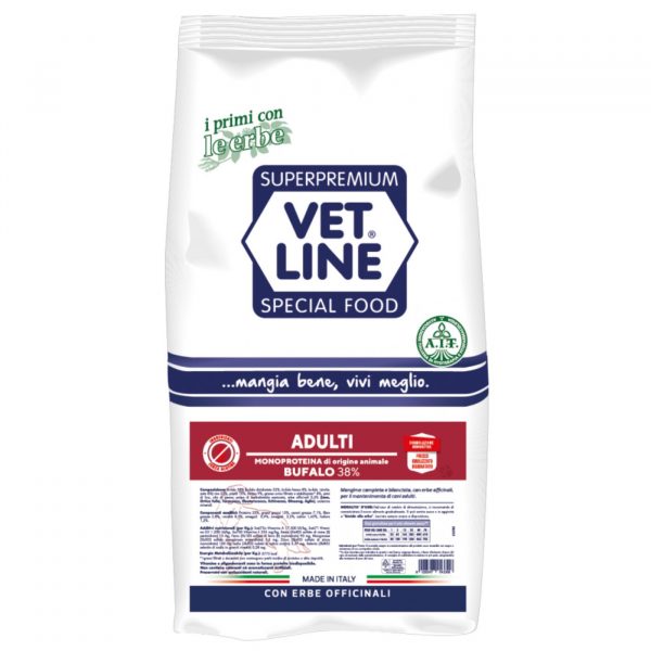vet line bufalo per cani adulti monoproteico vetline