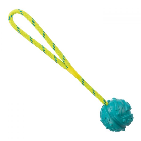 trixie acqua toy palla in gomma con corda gioco acquatico galleggiante per cani colori assortiti