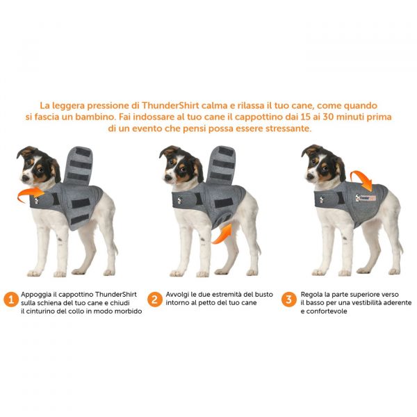 Thundershirt Dog Gilet Grigio per Cani - Istruzione per l'uso