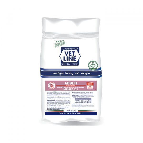 vet line maiale per cani adulti di piccola taglia monoproteico vetline - Formato 800g