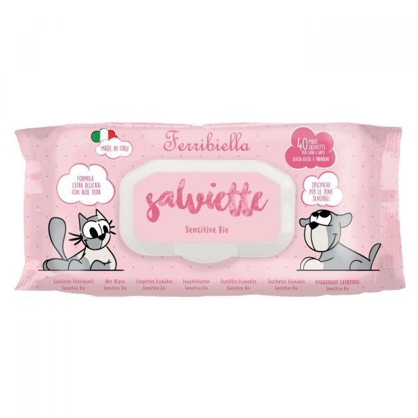 ferribiella salviette sensitive biologiche per cani e gatti