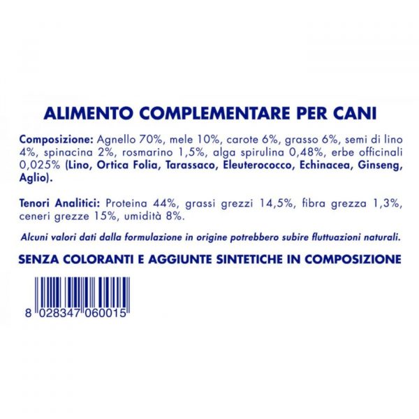 vet line snack di agnello monoproteico grain free per cani 80g vetline