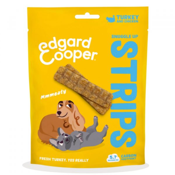 Edgard&Cooper Strips Strisce di Tacchino e Pollo Snack per Cani 75g