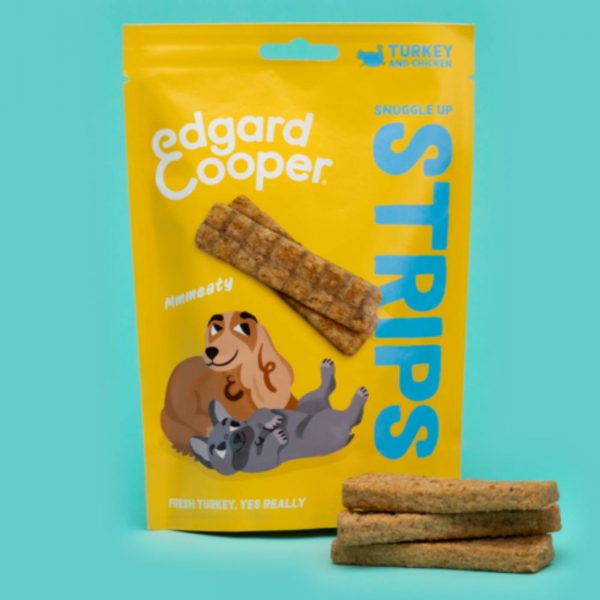 Edgard&Cooper Strips Strisce di Tacchino e Pollo Snack per Cani 75g