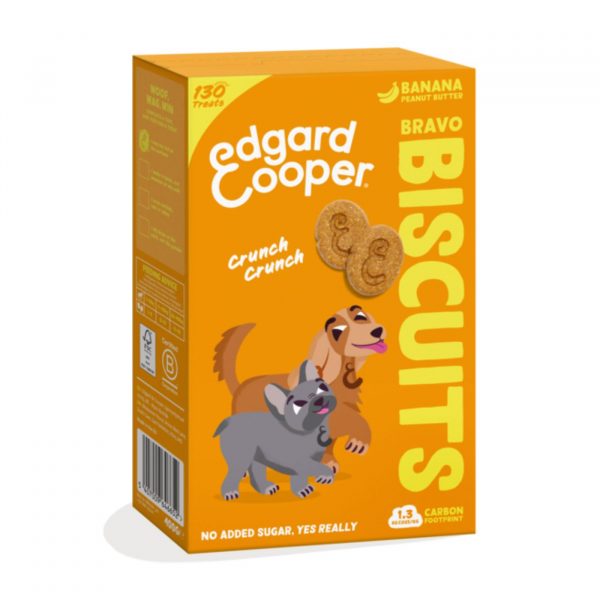 Edgard&Cooper Biscuits Biscotti Banana e Burro di Arachidi per Cani 400g