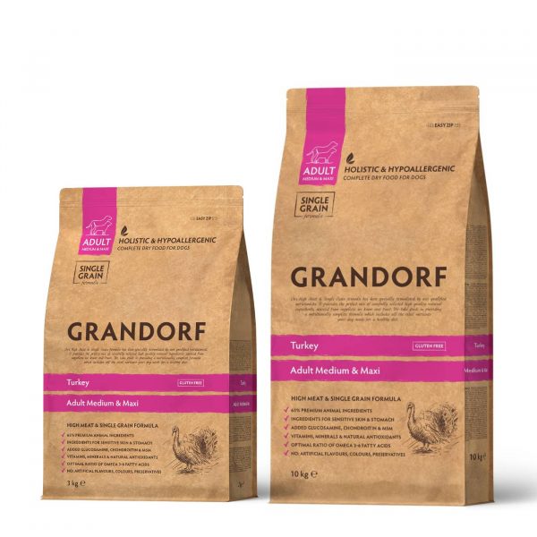 Grandorf Adult Tacchino Medium & Maxi per Cani Adulti