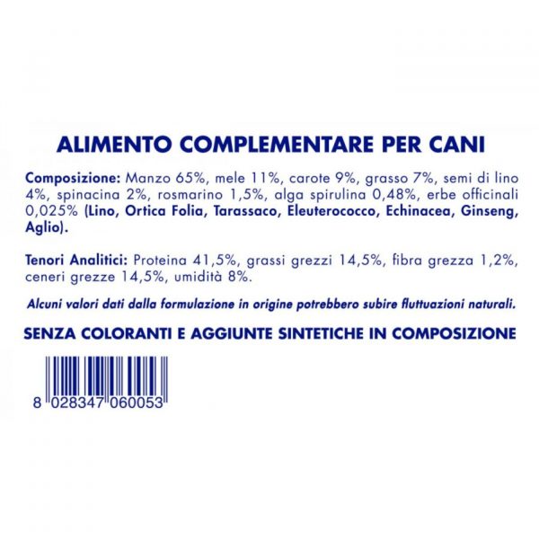 vet line snack di manzo monoproteico grain free per cani 80g vetline