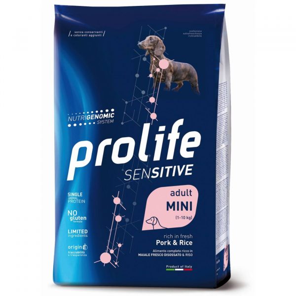 Prolife® Sensitive Adult Mini Maiale e Riso per Cani