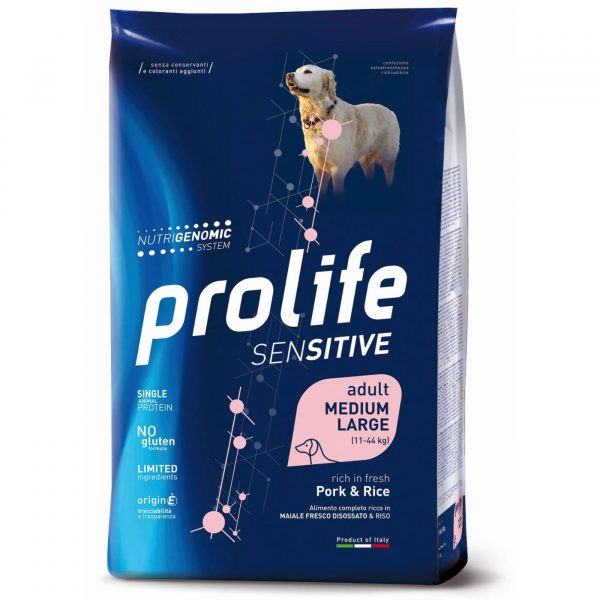 Prolife® Sensitive Adult Medium/Large Maiale e Riso per Cani