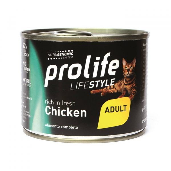 Prolife® Cat Lifestyle Adult Pollo e Riso Umido per Gatti Lattina da 200g