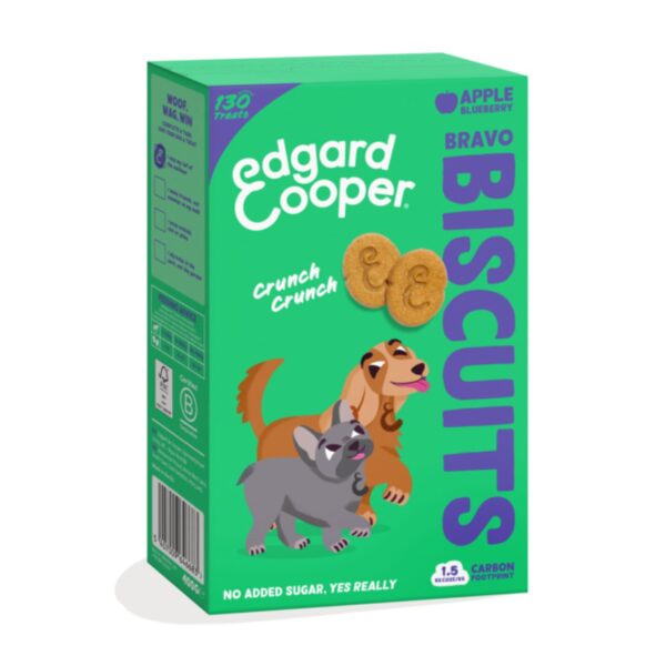Edgard&Cooper Biscuits Biscotti Vegetali alla Mela e Mirtilli per Cani