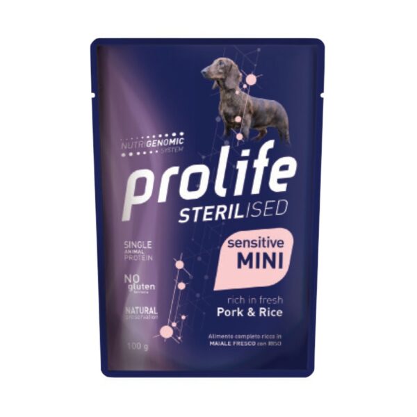 Prolife® Sterilized Sensitive Maiale e Riso 100g per Cani