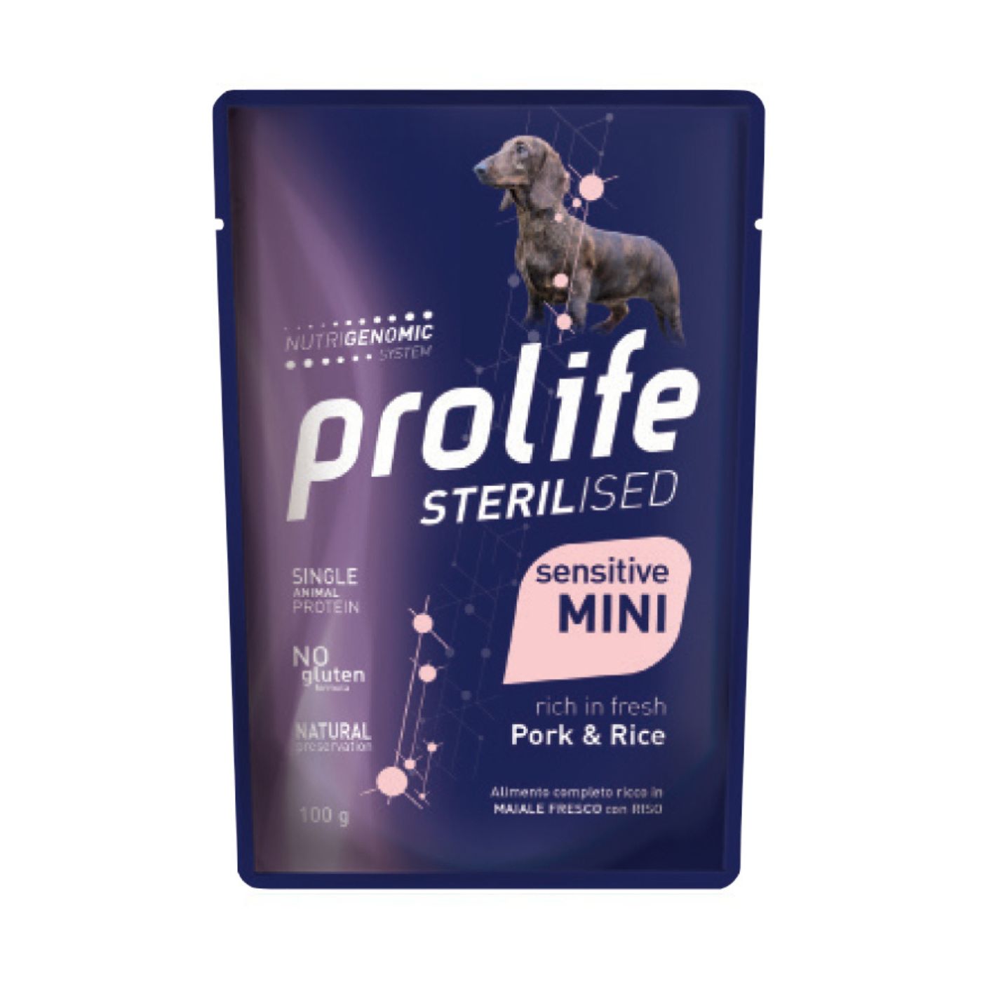 Prolife® Sterilized Sensitive Maiale e Riso 100g per Cani