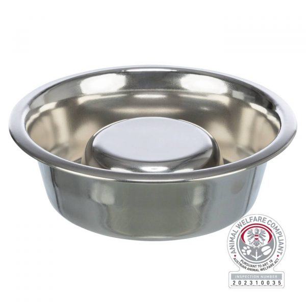 Trixie Ciotola in Acciaio Inox Antingozzamento Slow Feeding per Cani e Gatti
