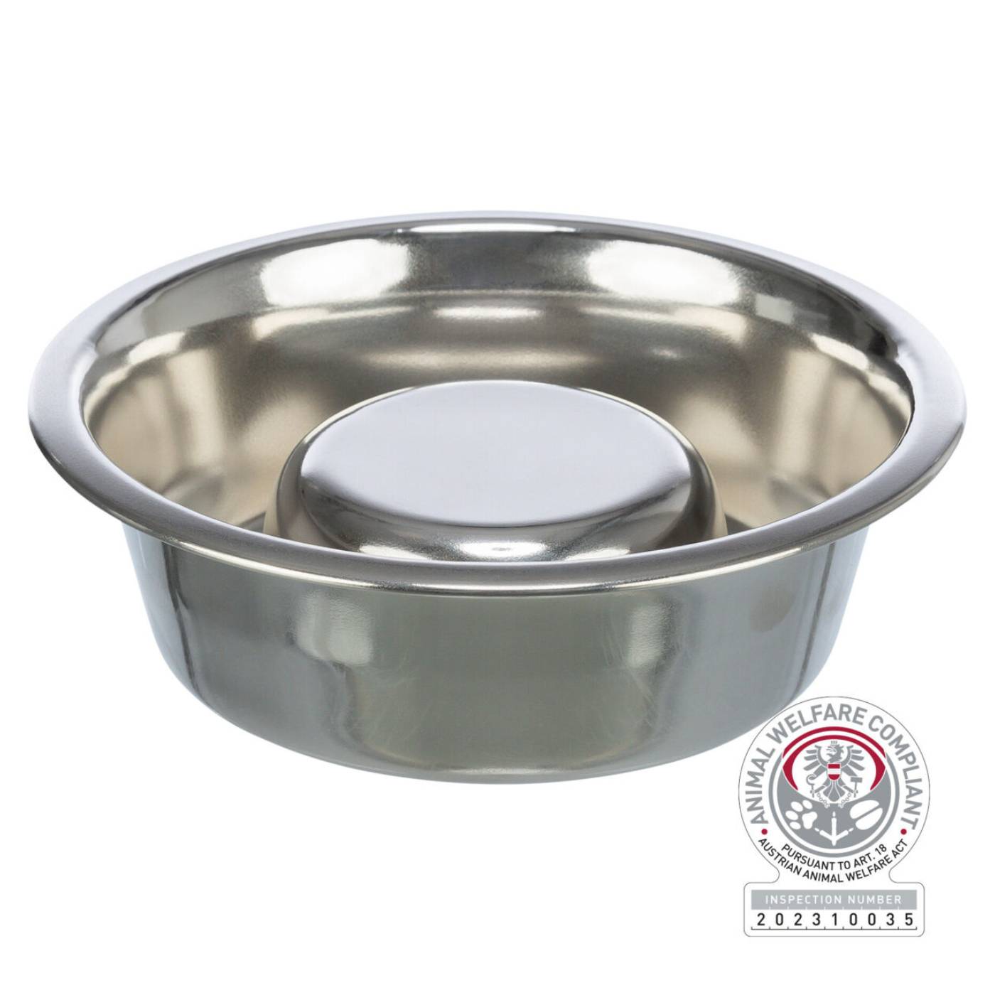 Trixie Ciotola in Acciaio Inox Antingozzamento Slow Feeding per Cani e Gatti