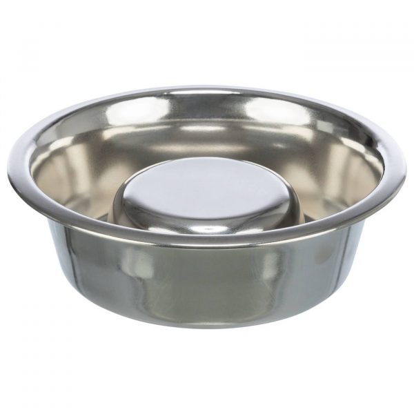 Trixie Ciotola in Acciaio Inox Antingozzamento Slow Feeding per Cani e Gatti