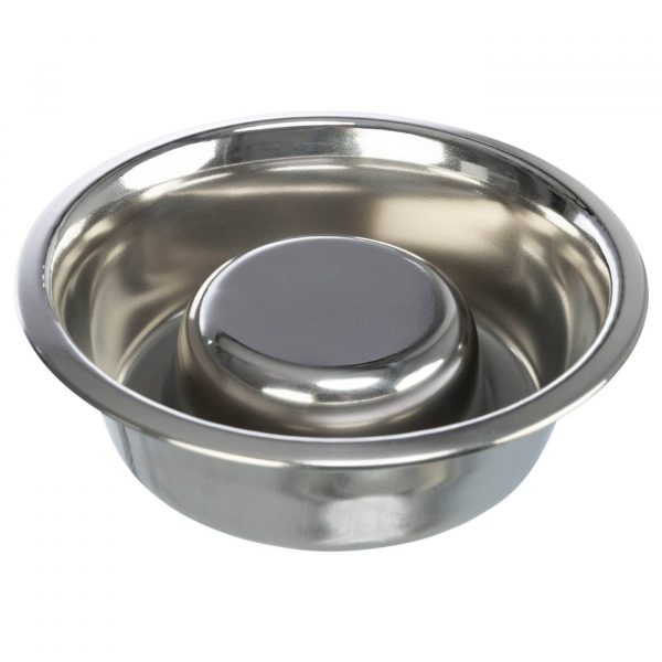 Trixie Ciotola in Acciaio Inox Antingozzamento Slow Feeding per Cani e Gatti