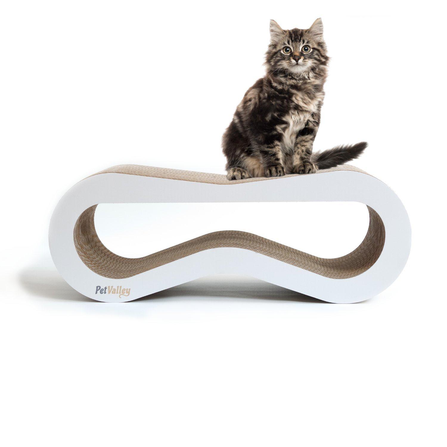 tiragraffi per gatti petvalley in cartone mod. cuccia bianco