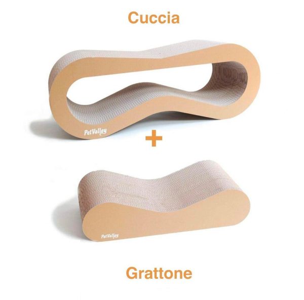 tiragraffi cuccia + tiragraffi grattone kraft petvalley