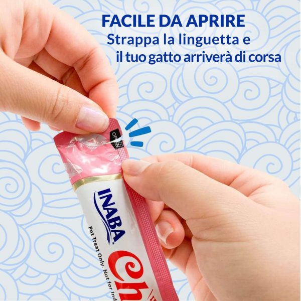 Inaba® Ciao® Churu® Skin&Coat Premio Snack in Crema per Gatti al Pollo 4 Stick da 14g