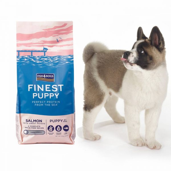 sacco da 6kg fish4dogs finest puppy large salmone con patata dolce per cuccioli