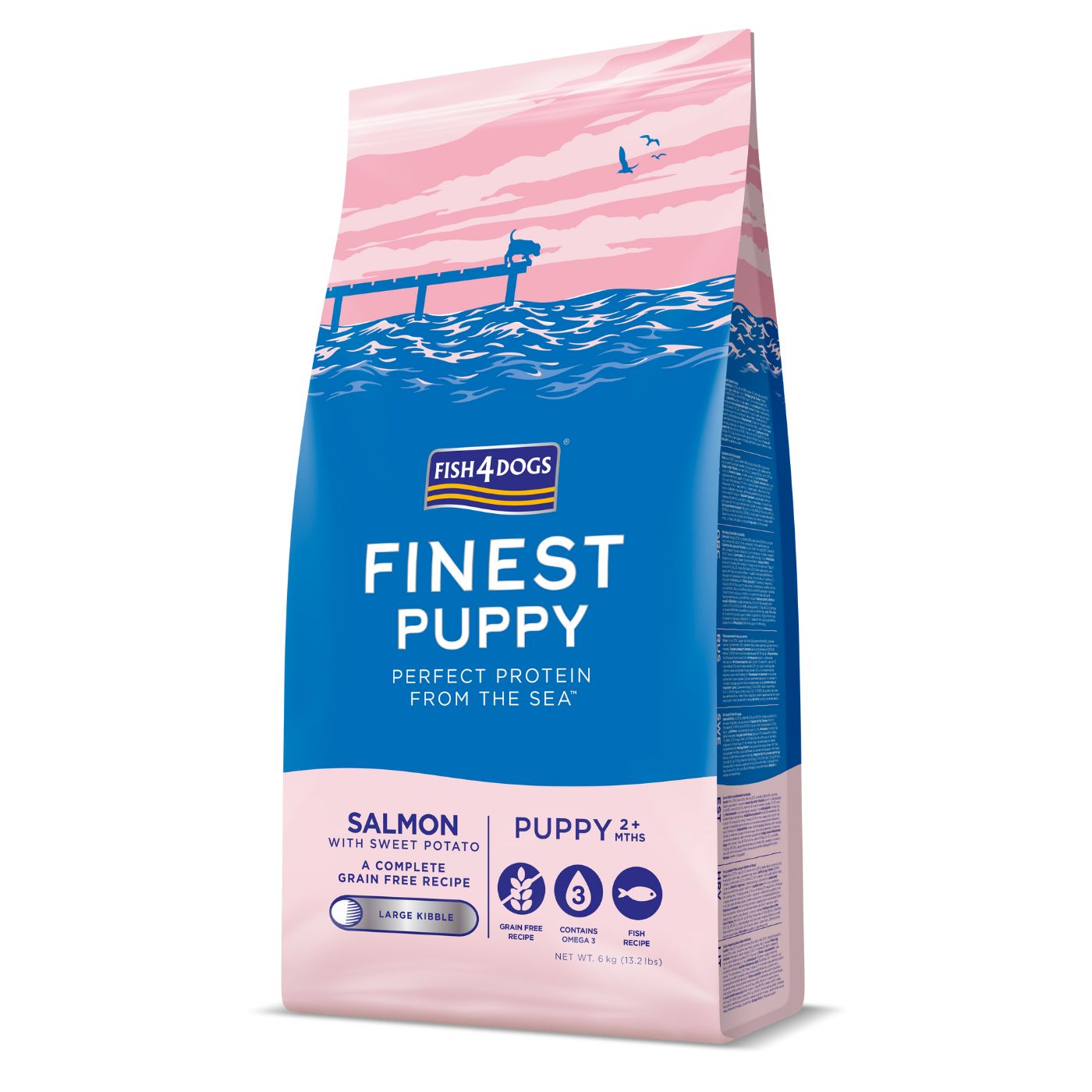sacco da 6kg fish4dogs finest puppy large salmone con patata dolce per cuccioli -