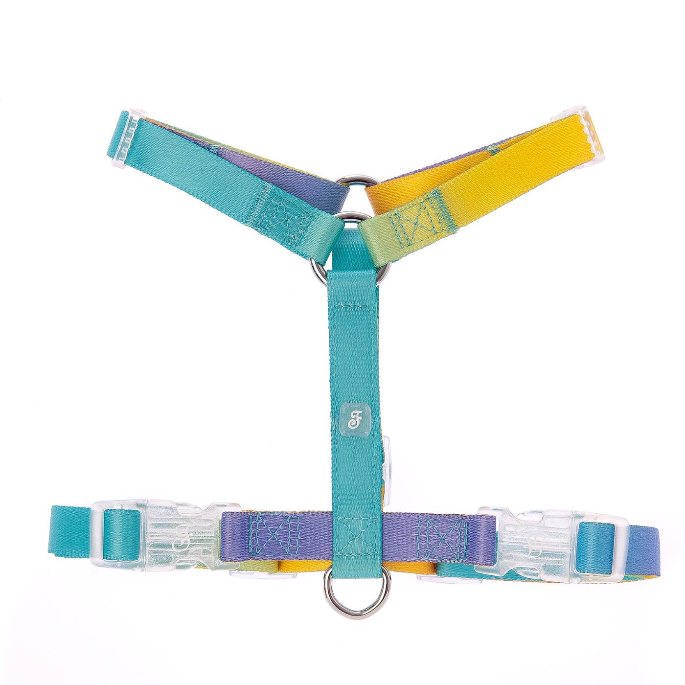 Ferribiella Pettorina H Motif Rainbow per Cani - Ganci plastica apertura/chiusura