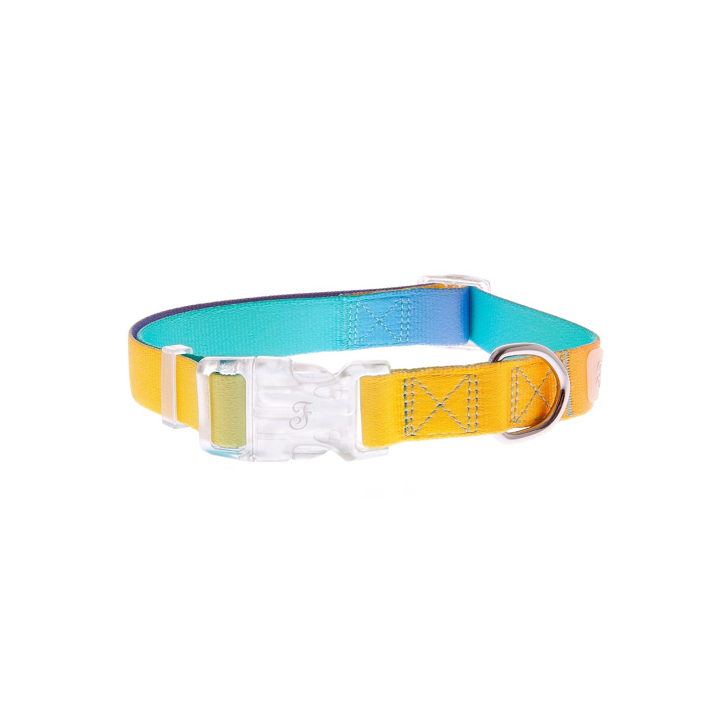 Ferribiella Collare Regolabile Motif Rainbow per Cani - Gancio in plastica Apertura/chiusura