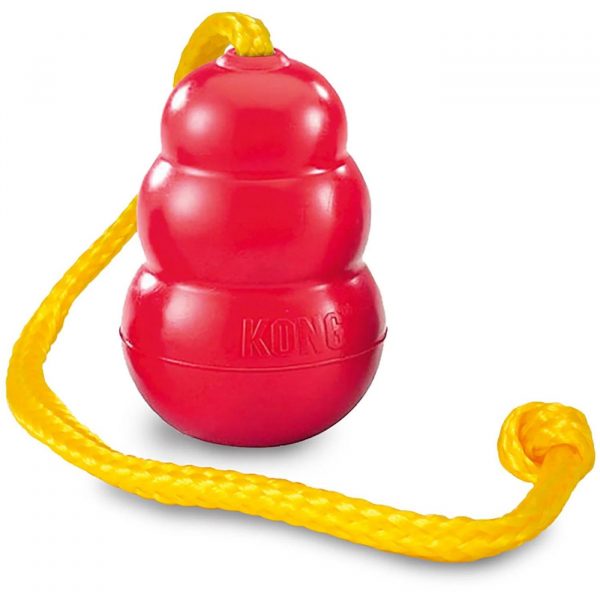Kong Classic Medio con Corda Gioco per Cani dai 7 ai 16 kg