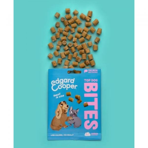 Edgard&Cooper Bites Bocconcini Piccoli di Salmone e Pollo Premi Addestramento per Cani 50g