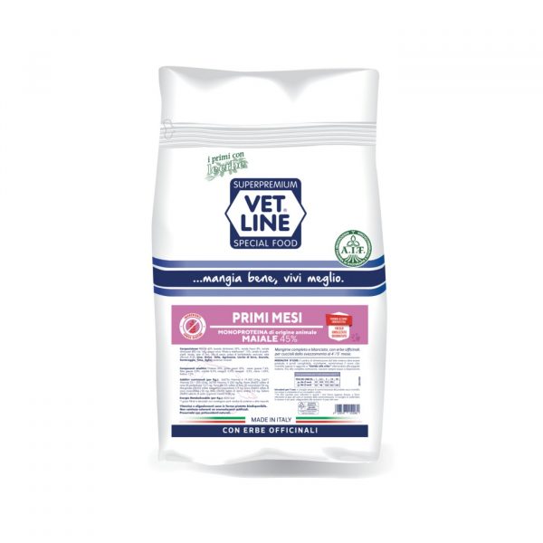 vet line primi mesi maiale per cuccioli monoproteico vetline