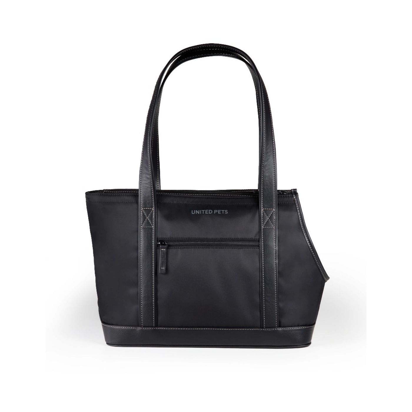 United Pets UP Bag Borsa Trasportino per Cani Nera con Fodera Azzurra