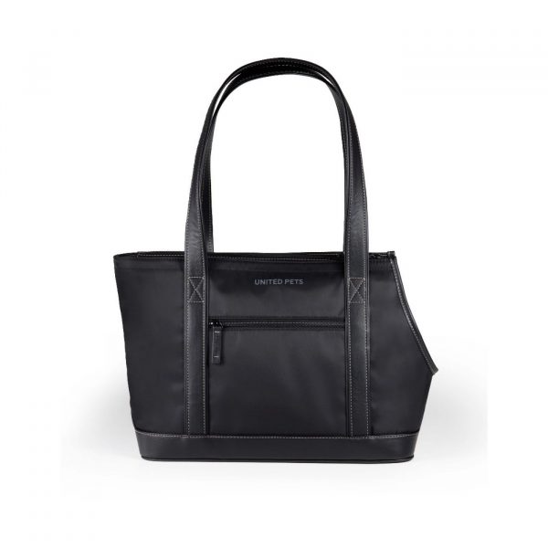 United Pets UP Bag Borsa Trasportino per Cani Nera con Fodera Fuxia