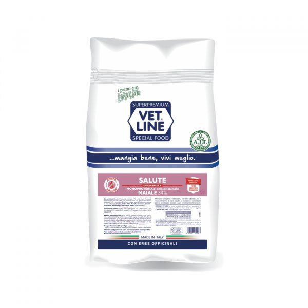 Vet Line Salute Maiale per Cani Adulti di Piccola Taglia Monoproteico VetLine