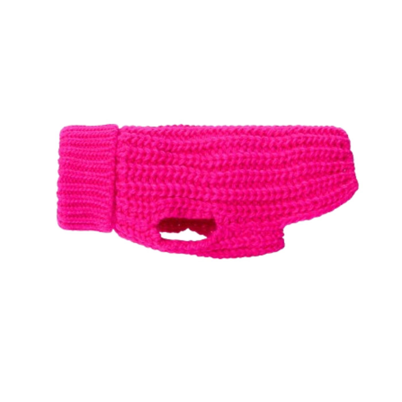 Paikka Pullover A Maglia Realizzato a Mano per Cani Rosa Acceso