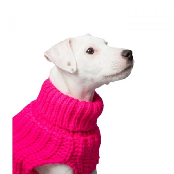 Paikka Pullover A Maglia Realizzato a Mano per Cani Rosa Acceso